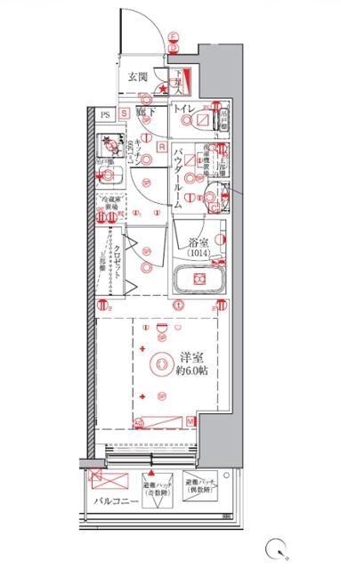 クレイシアIDZ横浜桜木町(1K/5階)の間取り写真