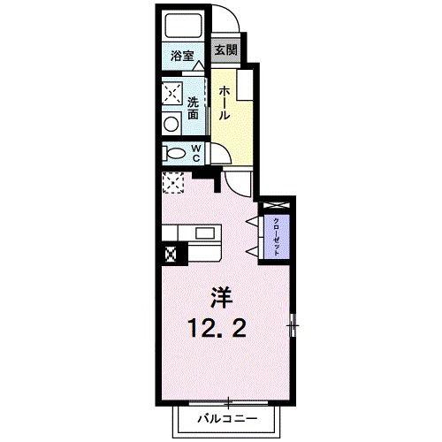 マーヴェラス(1K/1階)の間取り写真