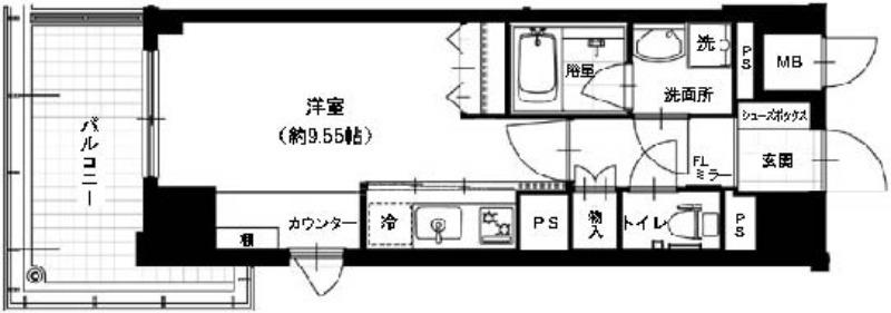 カレ スピラル(ワンルーム/4階)の間取り写真