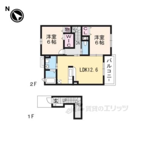 クローヴ・アヴェニュー・M Ⅲ(2LDK/2階)の間取り写真
