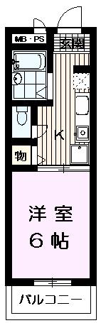 ベルシャンブル(1K/3階)の間取り写真