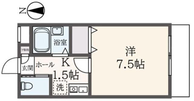 エクシード浅間台(1K/1階)の間取り写真