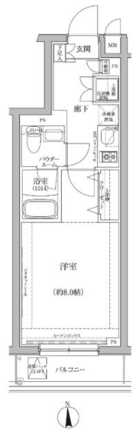 パティーナ蒲田DUO(1K/4階)の間取り写真