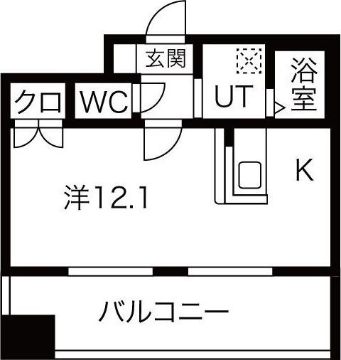 ランドハウス浄心(1K/2階)の間取り写真