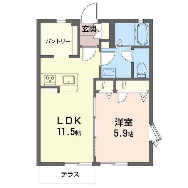 グランシャリオ泉 B(1LDK/1階)の間取り写真