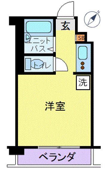 エルウィング立川二番館(1K/4階)の間取り写真