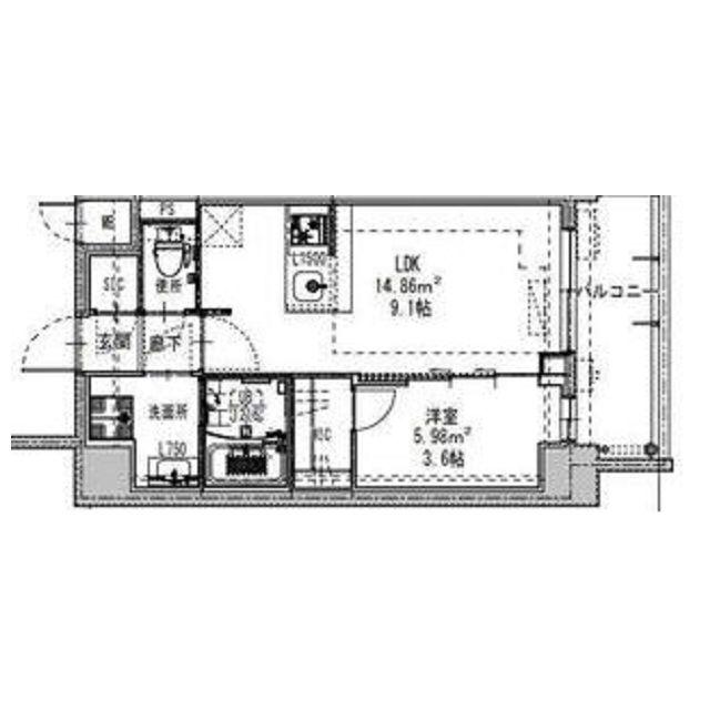 S-RESIDENCE阿波座CHIARO(1LDK/10階)の間取り写真