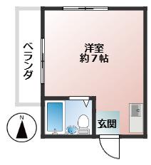 ベルシエル(ワンルーム/3階)の間取り写真