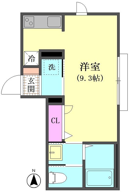 コーストヴィレッジ(ワンルーム/2階)の間取り写真