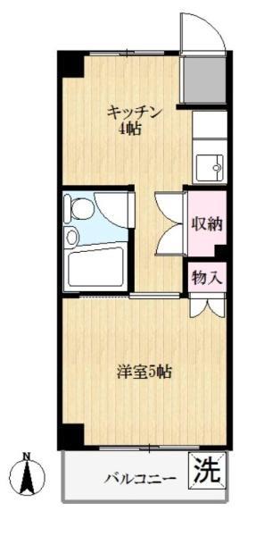 サンホーム矢向(1K/4階)の間取り写真