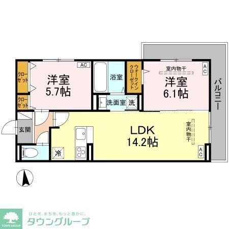 ティアラ(2LDK/3階)の間取り写真