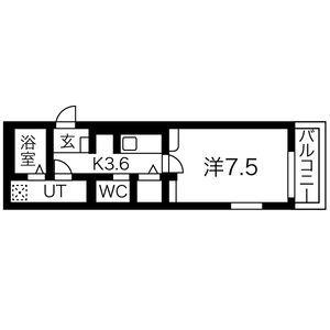 CHALIAPIN長町南(1K/2階)の間取り写真