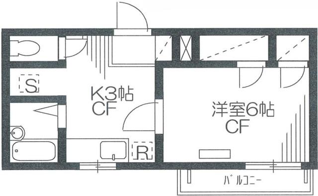 丸栄ハイツ王子(1K/1階)の間取り写真