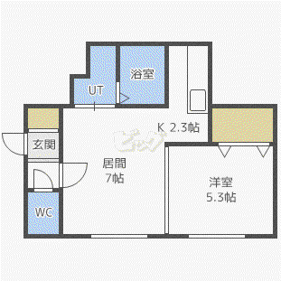 ハウポート壱番館(1LDK/3階)の間取り写真