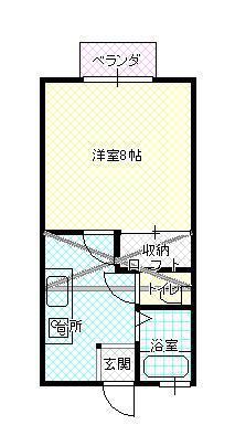 ドエル117(1K/1階)の間取り写真