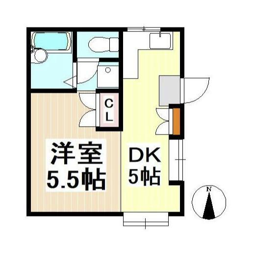 ブッシュクローバー(1DK/1階)の間取り写真