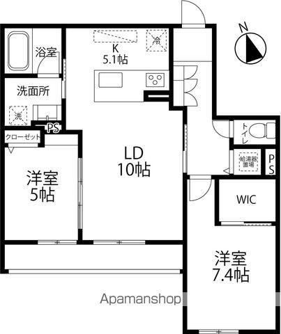 フォルトゥーナ泉が丘(2LDK/2階)の間取り写真
