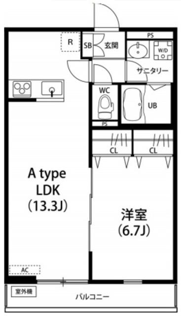 リブリ・AJISAI(1LDK/2階)の間取り写真