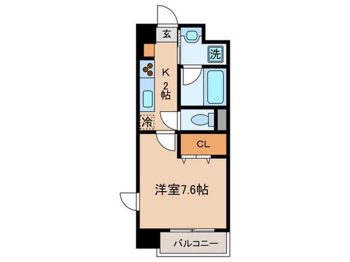 フランディル(1K/2階)の間取り写真