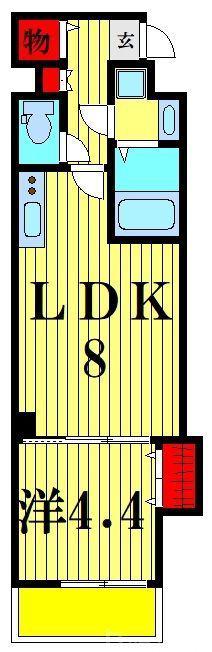 レブリアント松戸(1LDK/7階)の間取り写真