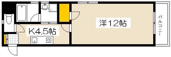 Lグランデ観音(1K/3階)の間取り写真