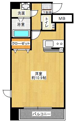 ダイドーメゾン大阪堂島(1K/2階)の間取り写真