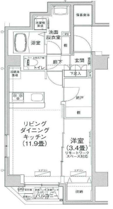 アイル プレミアム押上ノルド アイルプレミアム押上ノルド(1LDK/2階)の間取り写真