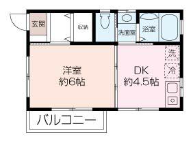 アルトプェンテ(1DK/2階)の間取り写真