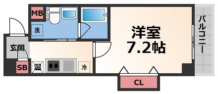 第7美和マンション(1K/6階)の間取り写真
