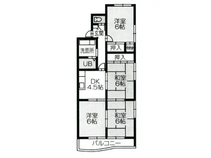 エステート21(4DK/2階)の間取り写真