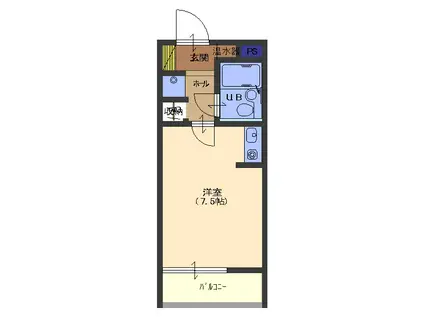 土清水山手ハウス(ワンルーム/3階)の間取り写真