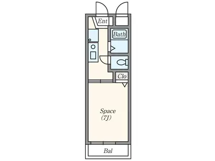 ステューディオ46(1K/4階)の間取り写真