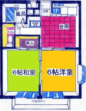 ソニアハイツ(2DK/3階)の間取り写真