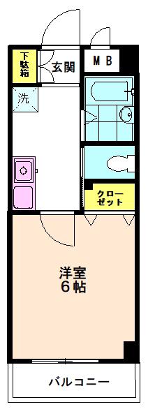 クレールリズリ(1K/3階)の間取り写真