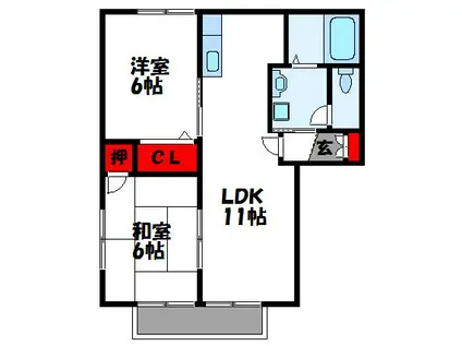 エクセレント・M(2LDK/2階)の間取り写真