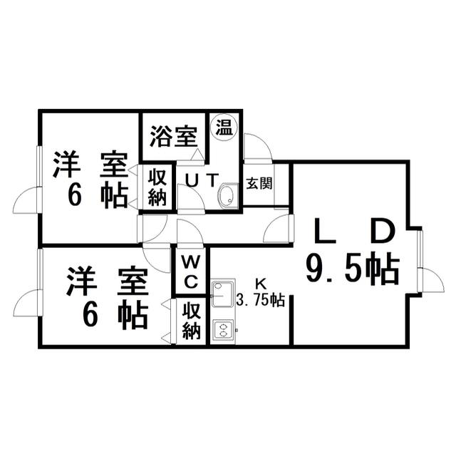 レジデンス深月(2LDK/1階)の間取り写真