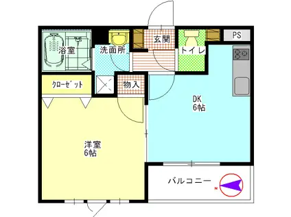 ラ・アルトポンテ(1K/1階)の間取り写真