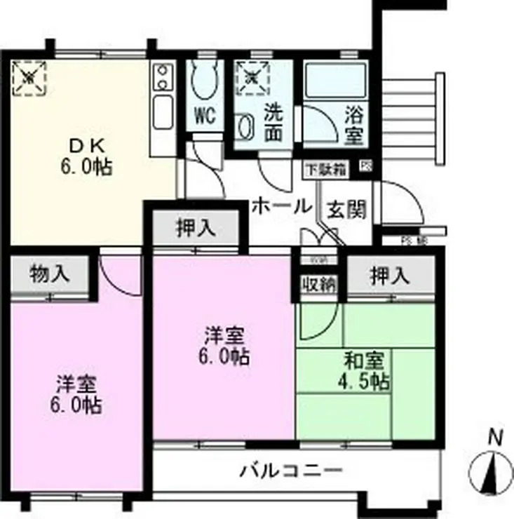 江戸川台小田急ハイツ12号棟 4階階 間取り