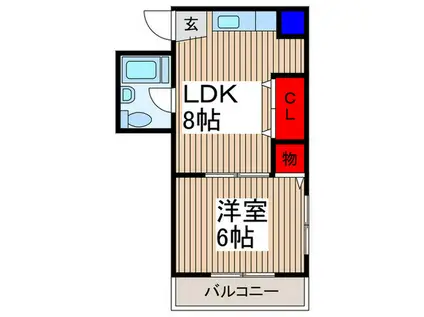 新井マンション(1LDK/2階)の間取り写真