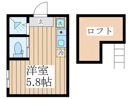 リージェンシー武蔵関(ワンルーム/1階)の間取り写真