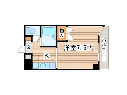 旭コンフォート中田(1K/2階)の間取り写真