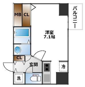 S-RESIDENCE難波BRILLER(ワンルーム/4階)の間取り写真