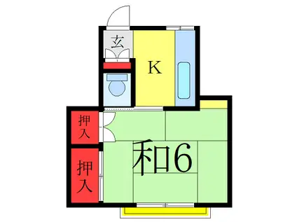 タグチコーポ(1K/2階)の間取り写真