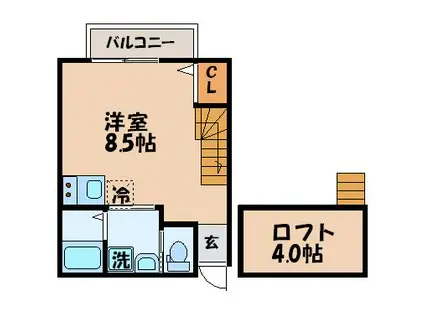 アメニティー東小島(ワンルーム/1階)の間取り写真