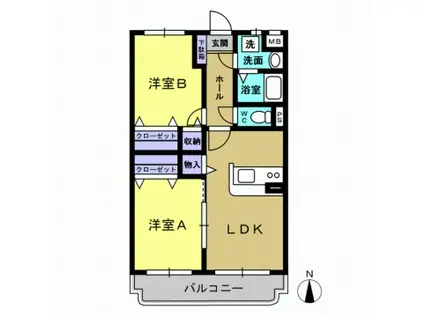 ユーミーEBINUMA(2LDK/2階)の間取り写真