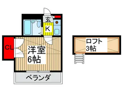 ファミリーメゾン元郷(1K/2階)の間取り写真