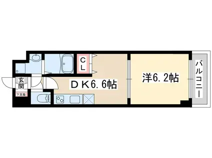 グラマシー十三東1ST(1DK/9階)の間取り写真