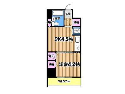 コムーネ八王子・片倉(1DK/2階)の間取り写真