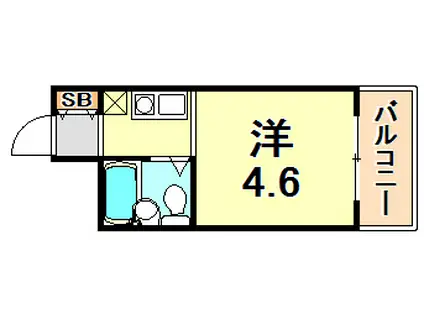 ライフピアモア六甲(ワンルーム/2階)の間取り写真