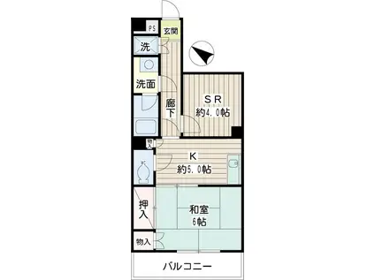カーサ妙蓮寺3(1SK/3階)の間取り写真